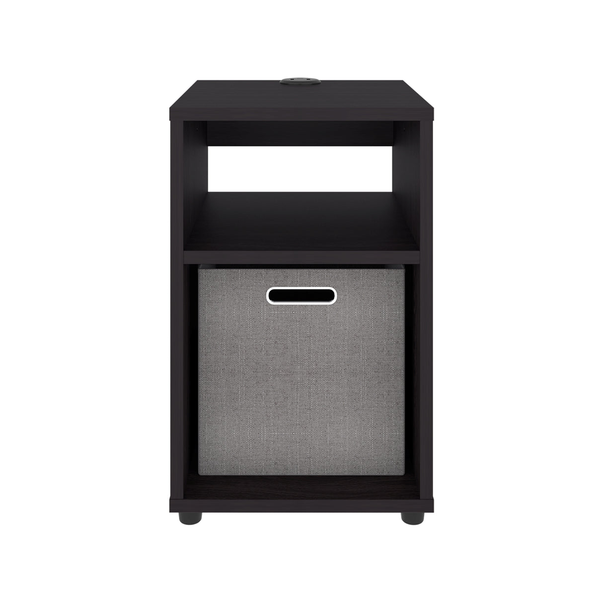 Mesa Auxiliar Mercer Wengue 30.4x48.4cm Rectangular con Dos Compartimientos y con Conector de Carga USB