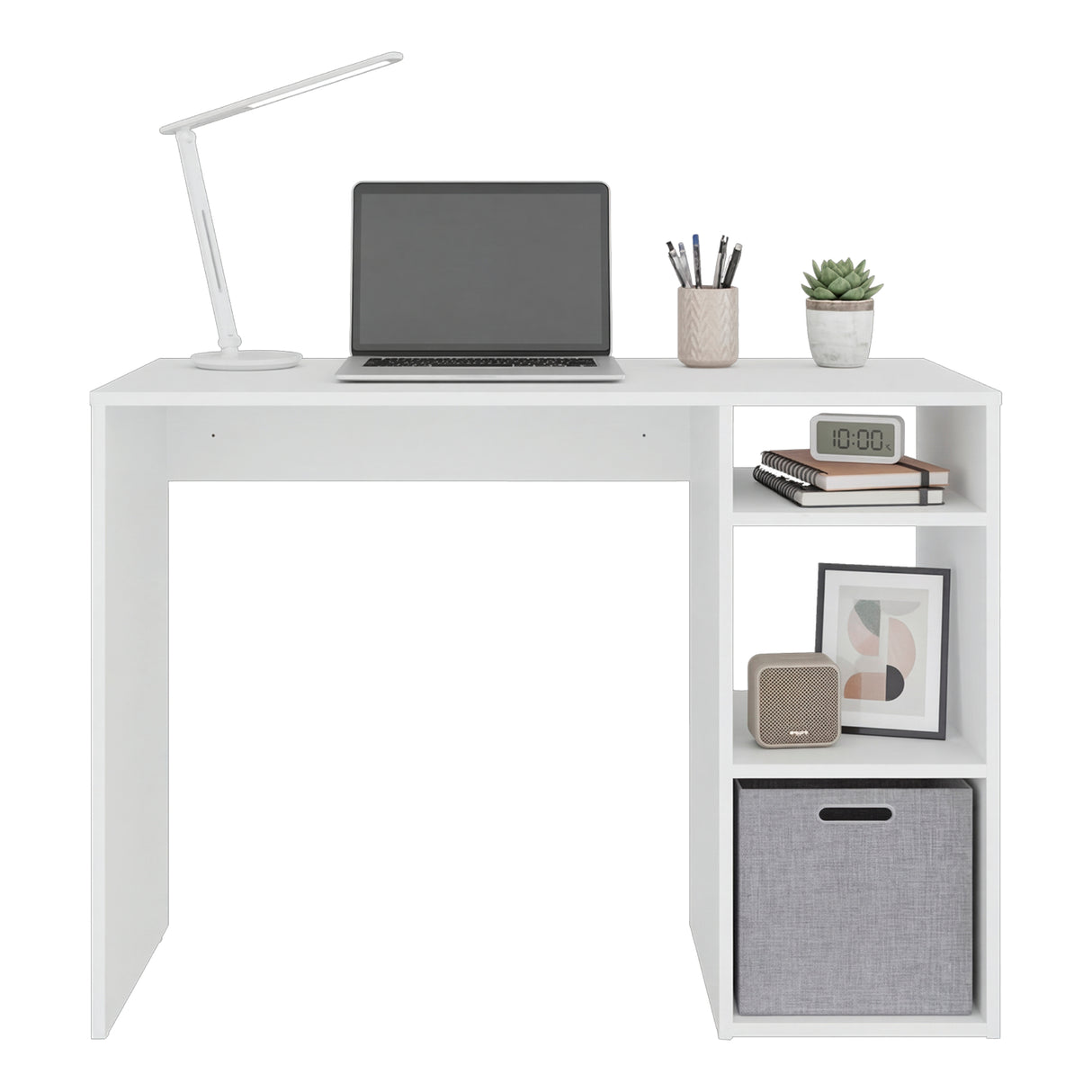 Escritorio Dalia Blanco 101.7x74cm con Organizador de Libros