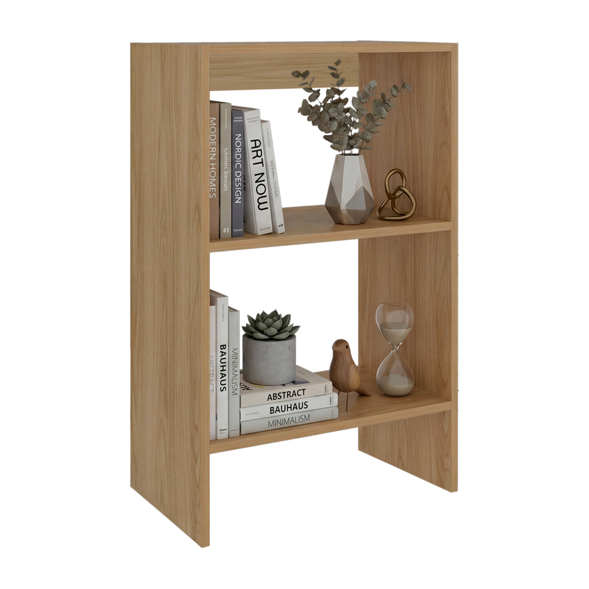 Biblioteca Eloy Fresno Europeo 50x80cm Rectangular con Tres Compartimientos y Dos Entrepaños