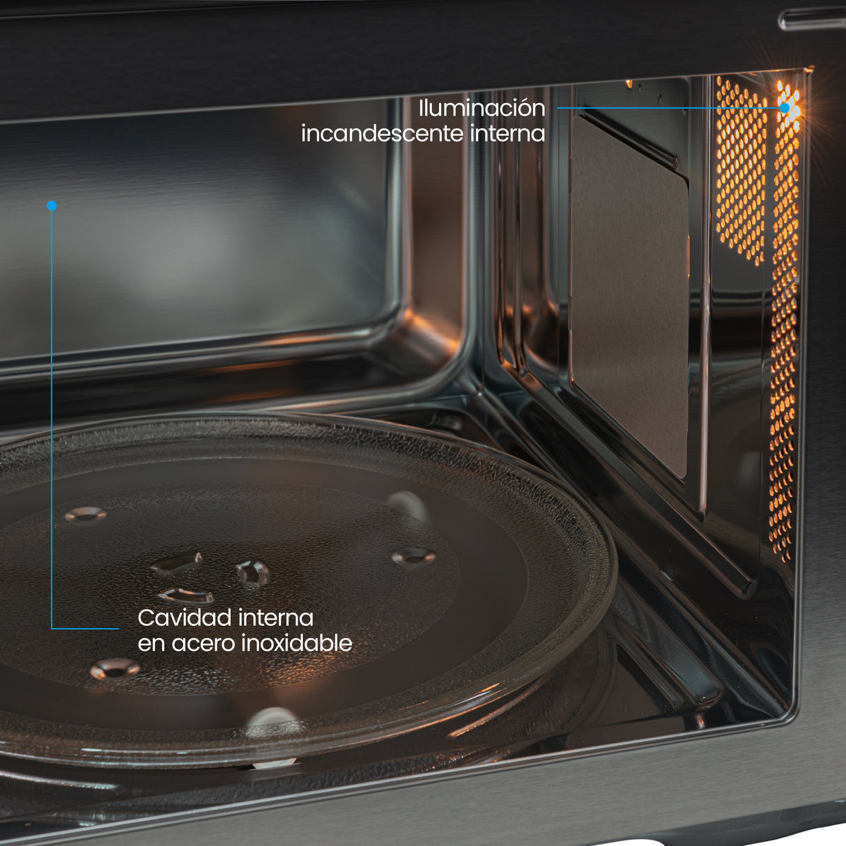 Horno Microondas Challenger Negro 49.5x29cm de 28 Litros con Función Airfryer