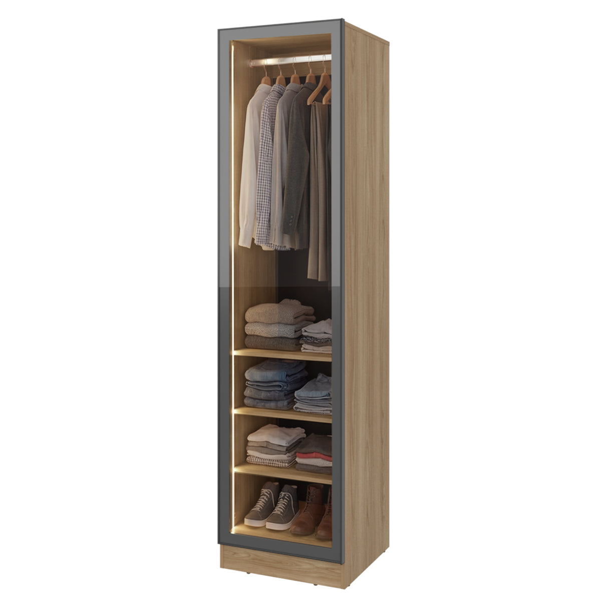 Closet Tolum Fresno Europeo 50x200cm False con una Puerta y Cuatro Compartimientos