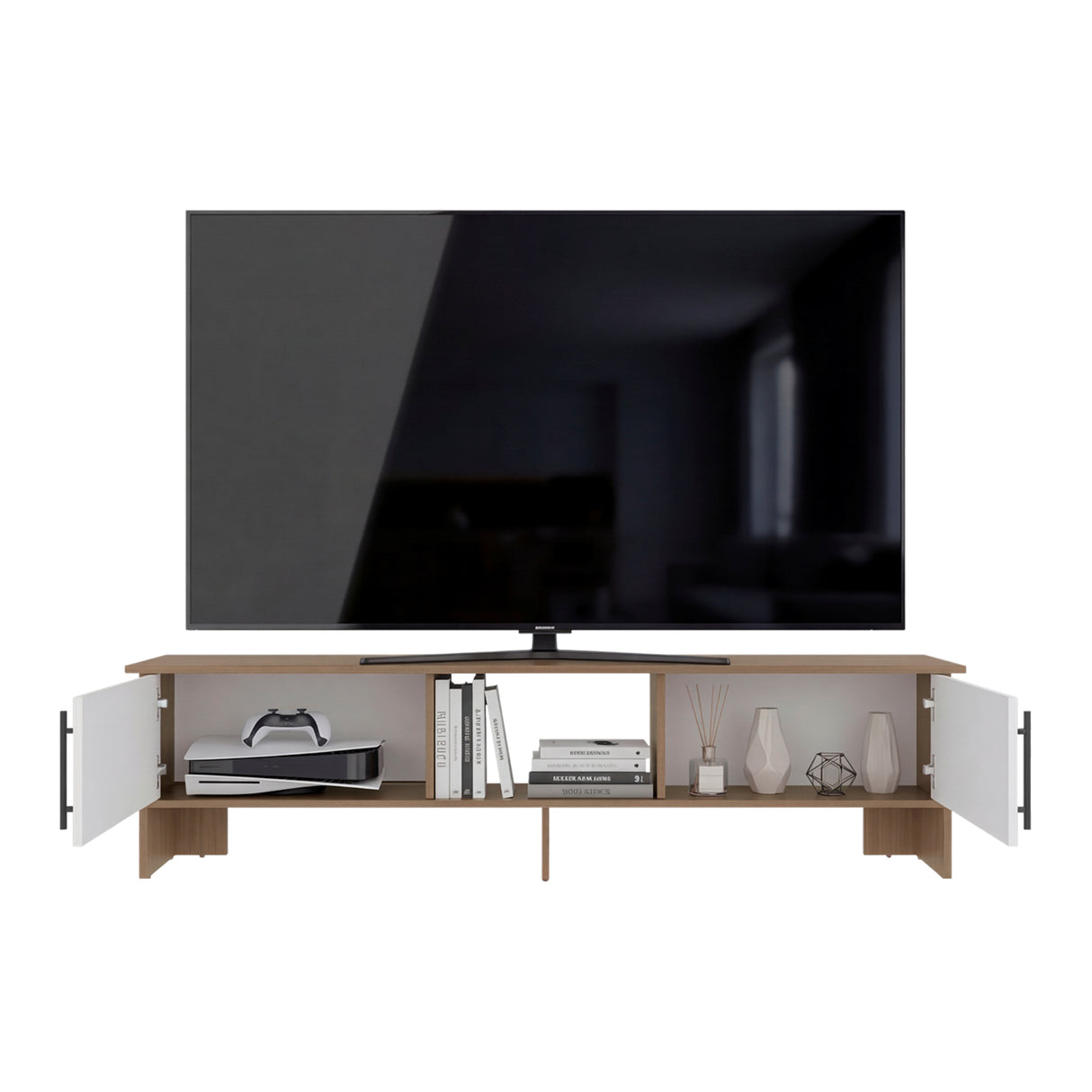 Rack de TV Dago Fresno Europeo 160x41.8cm para TV Hasta 65" Pulgadas con Un Compartimiento