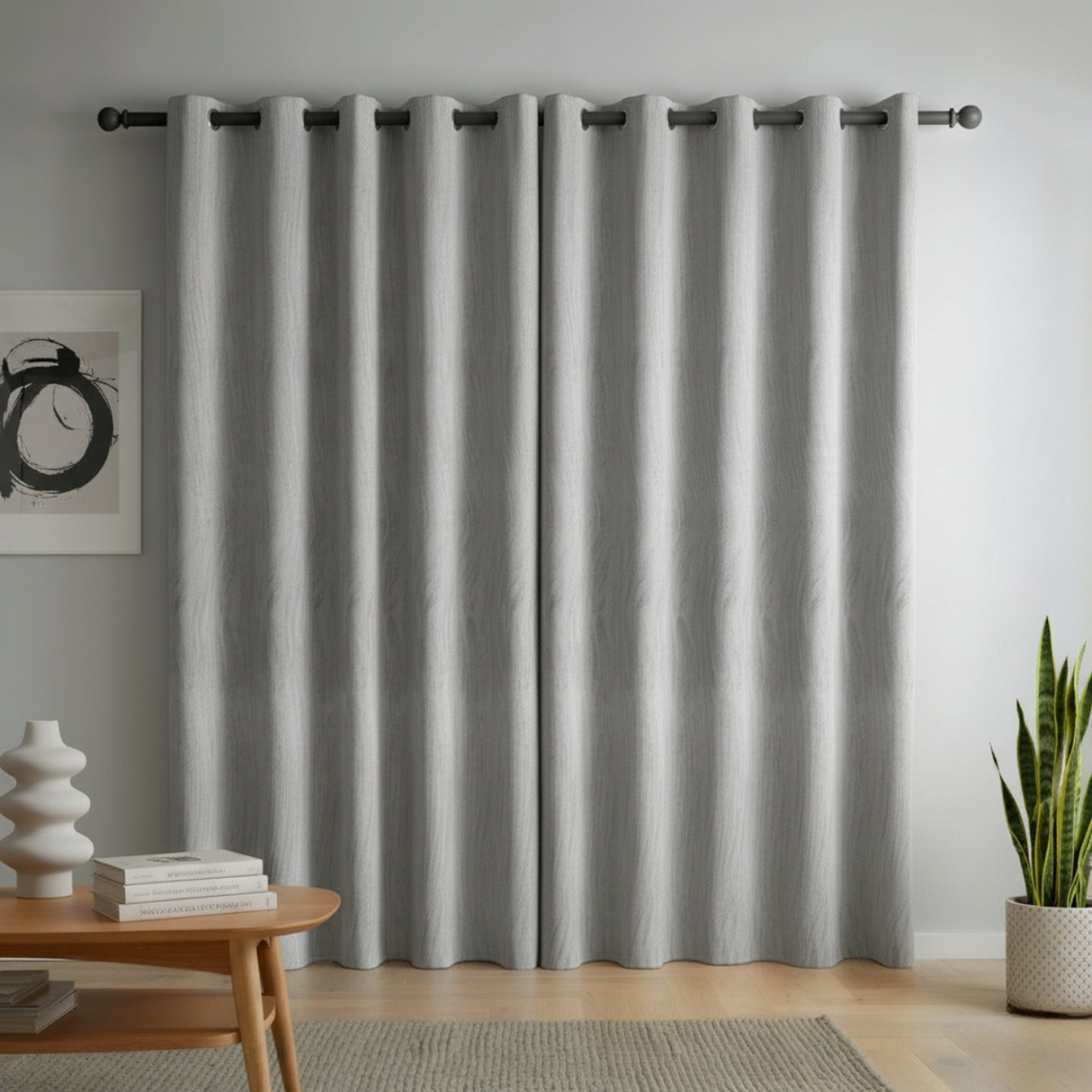 Cortina Blackout Gris Claro 280x220cm Doble Faz Acústica de Lineas