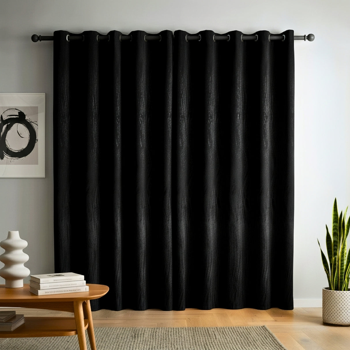 Cortina Blackout Negro 280x220cm Doble Faz Acústica de Lineas