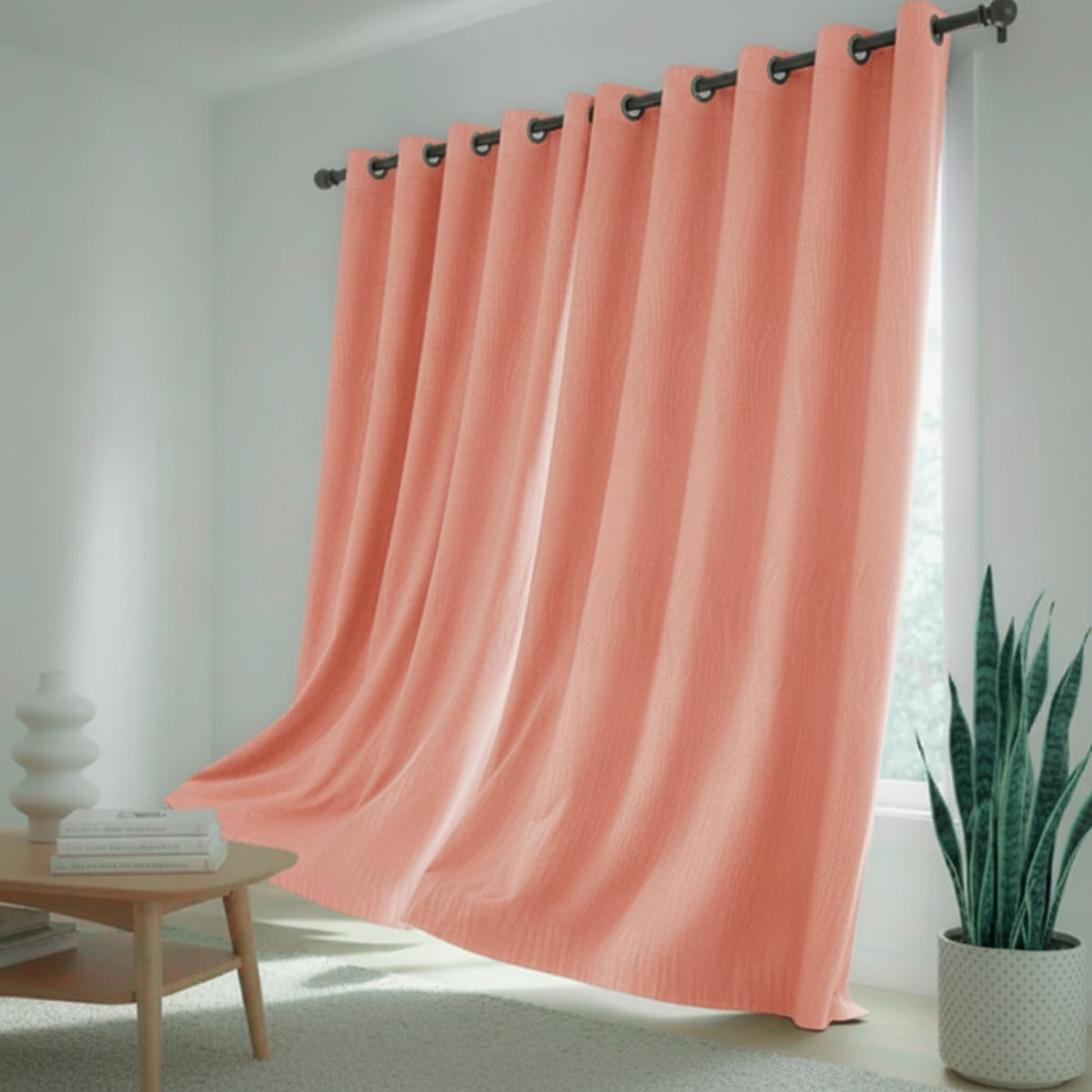 Juego de Cortinas Blackout Coral 280x220cm Doble Faz de Lineas