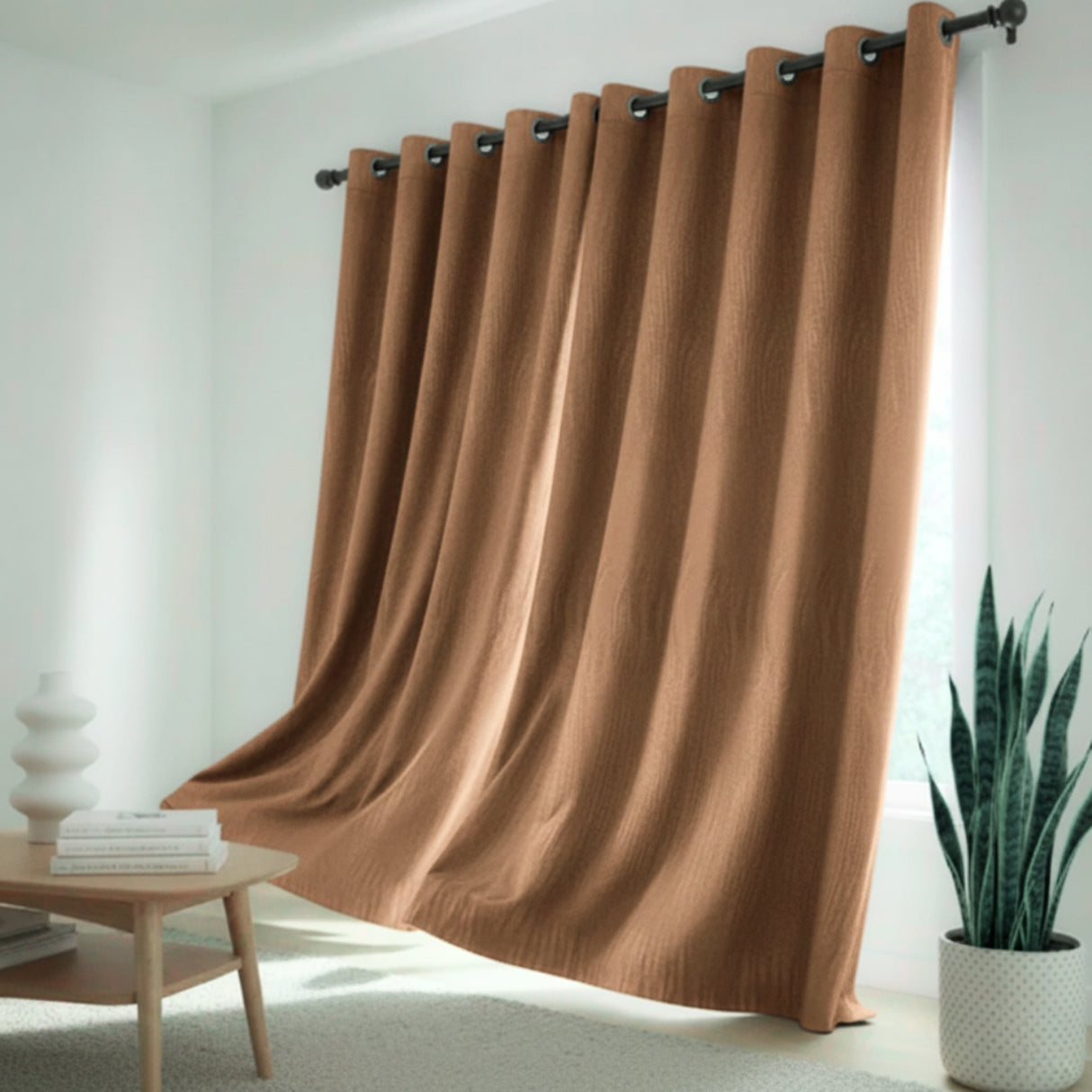 Cortina Blackout Bronce 280x220cm Doble Faz Acústica de Lineas
