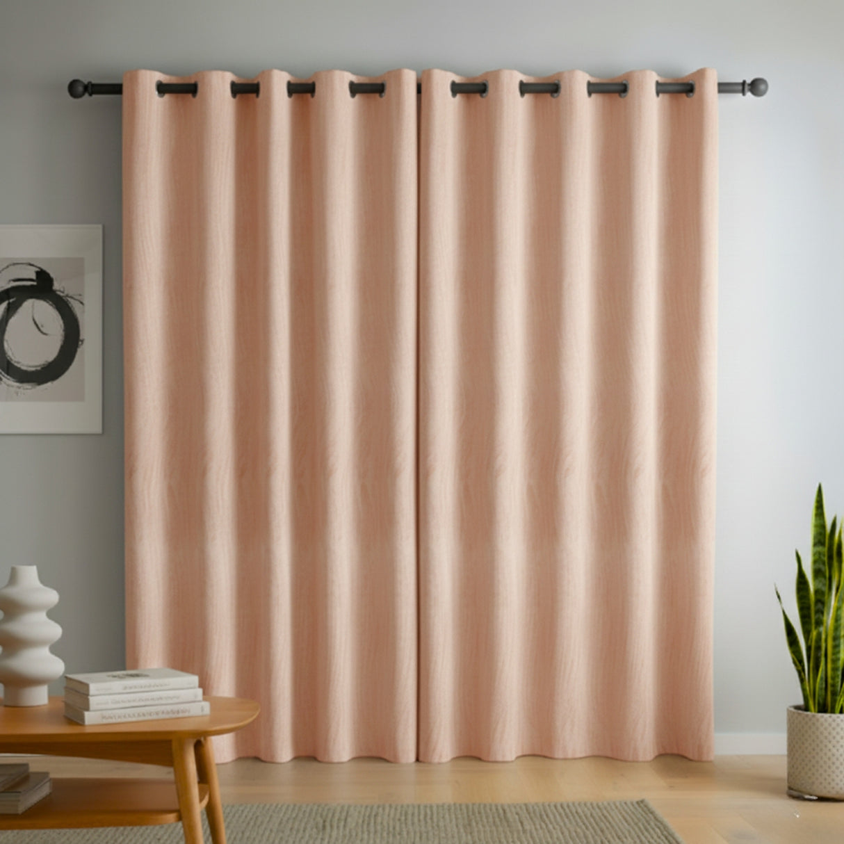 Cortina Blackout Melocotón 280x220cm Doble Faz Acústica de Lineas