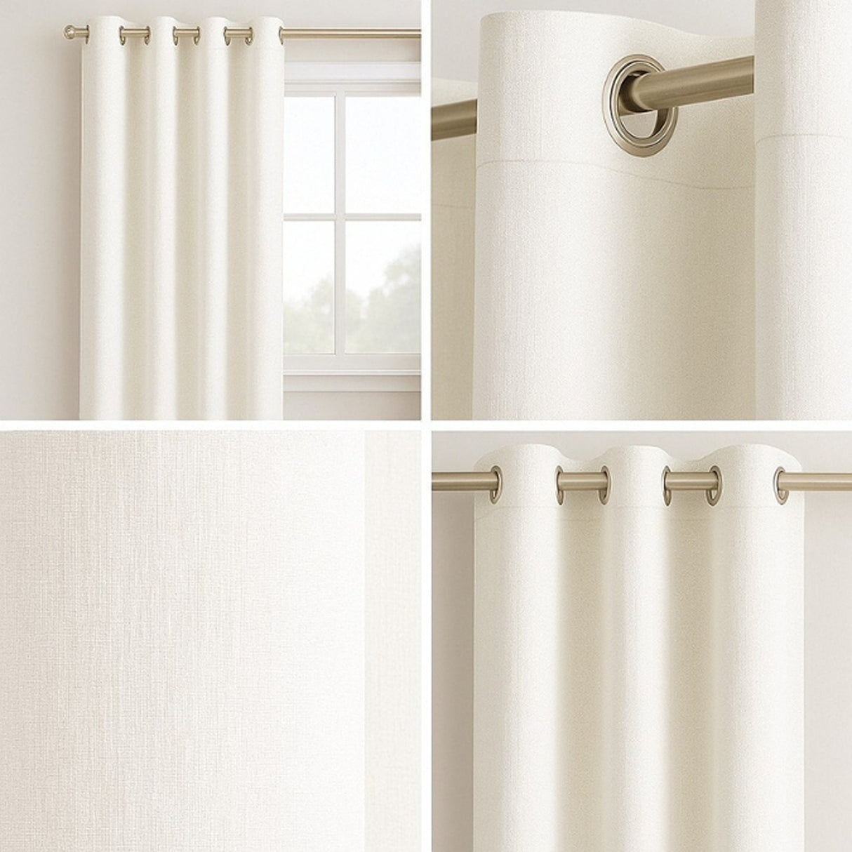 Cortina Semiblackout Beige Marfil 270x200cm Doble Faz Fondo Entero