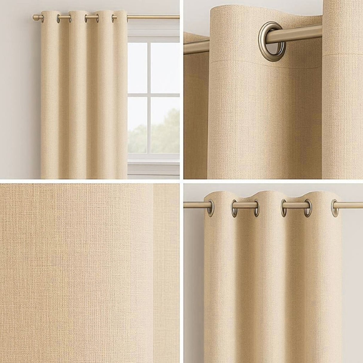 Cortina Semiblackout Beige 270x200cm Doble Faz Fondo Entero