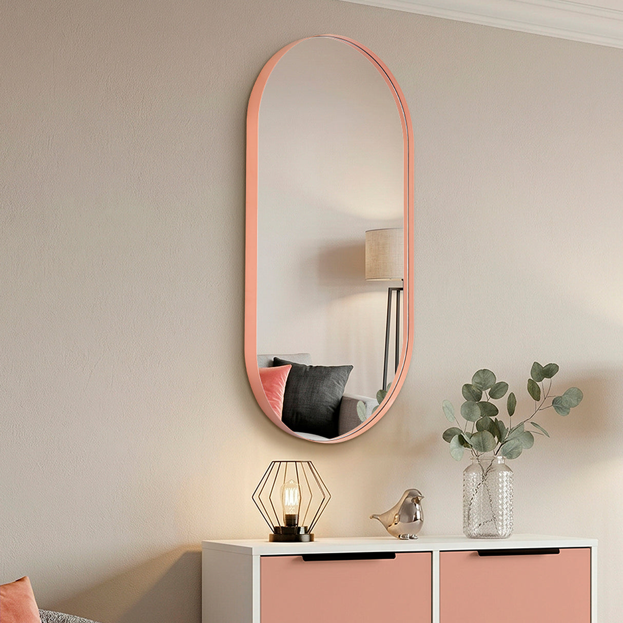 Espejo de Pared Rainbow Arupo 50x100cm Ovalado con Marco En PVC