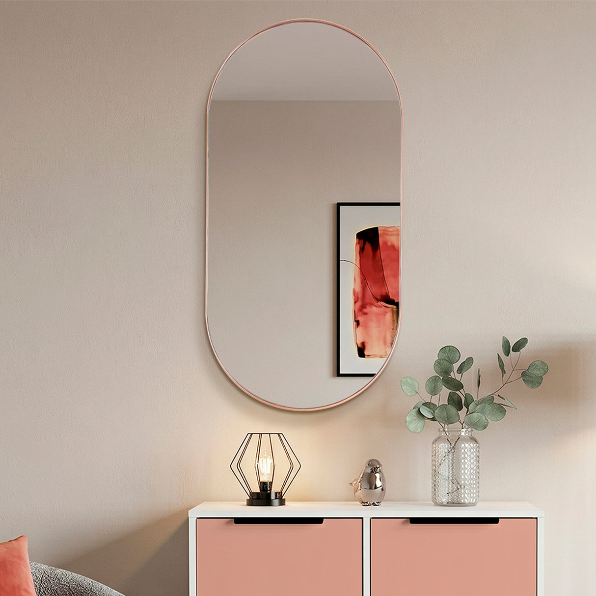 Espejo de Pared Rainbow Arupo 50x100cm Ovalado con Marco En PVC