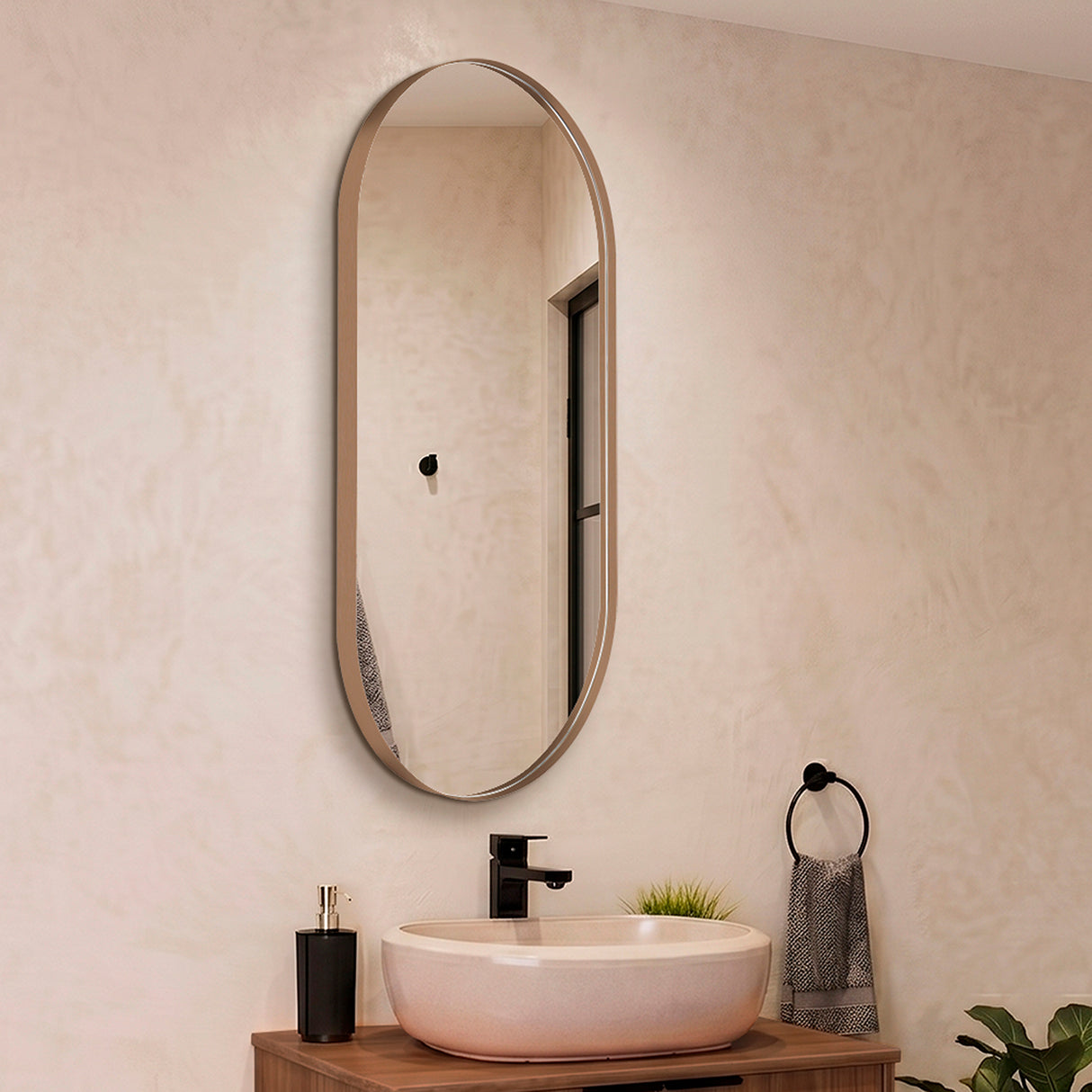 Espejo de Pared Rainbow Amber 50x100cm Ovalado con Marco En PVC