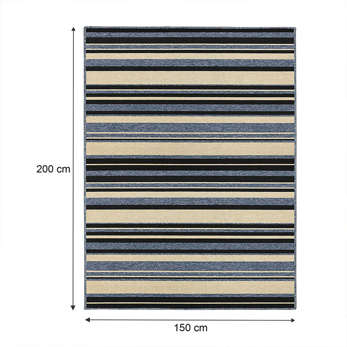 Alfombra Newark Azul 150x200cm Rectangular Suave para Sala De Estar de Lineas