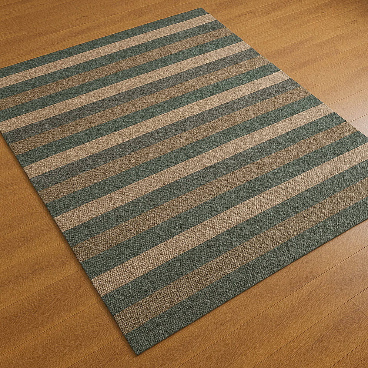 Alfombra California Verde y Cafe 150x100cm Rectangular Suave para Sala De Estar de Lineas