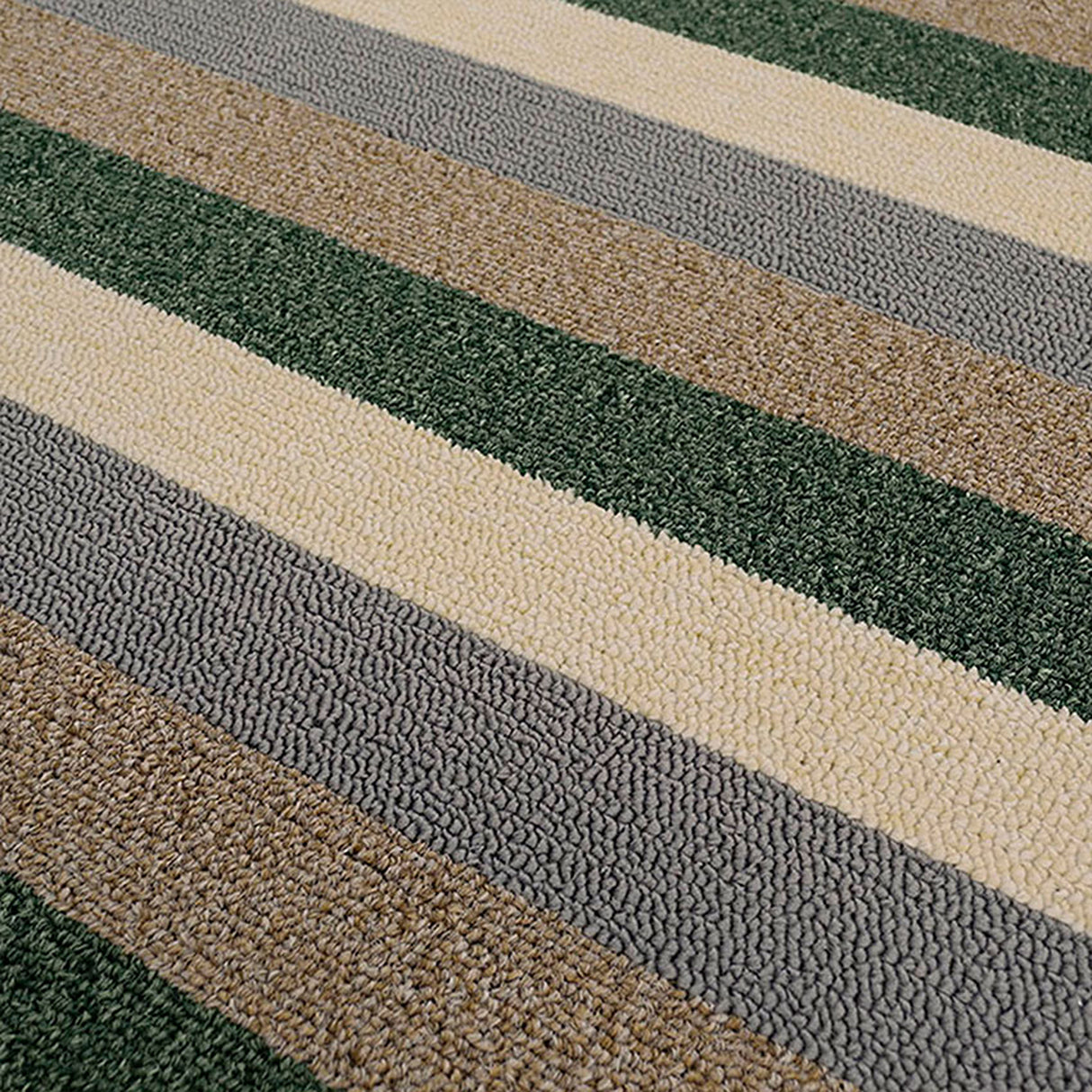 Alfombra California Verde y Cafe 150x100cm Rectangular Suave para Sala De Estar de Lineas