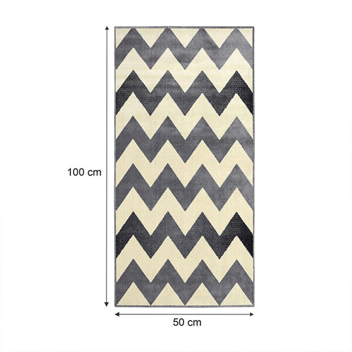 Alfombra Maryland Beige y Gris 100x50cm Rectangular Suave para Dormitorio de Zig Zag