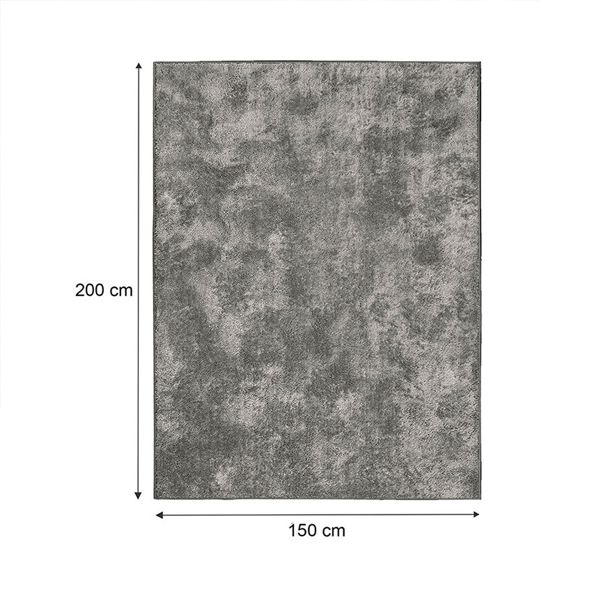 Alfombra Laurel Gris 200x150cm Rectangular Suave para Sala De Estar Fondo Entero