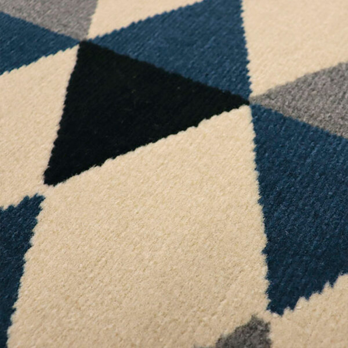 Alfombra Oregon Azul y Negro 150x100cm Rectangular Suave para Banho de Rombos