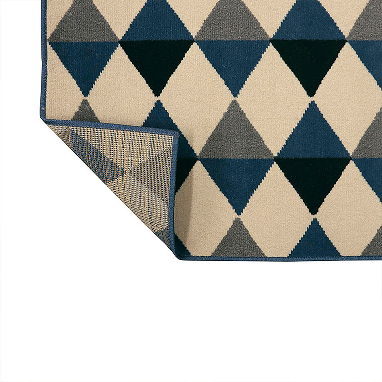 Alfombra Oregon Azul y Negro 150x100cm Rectangular Suave para Banho de Rombos