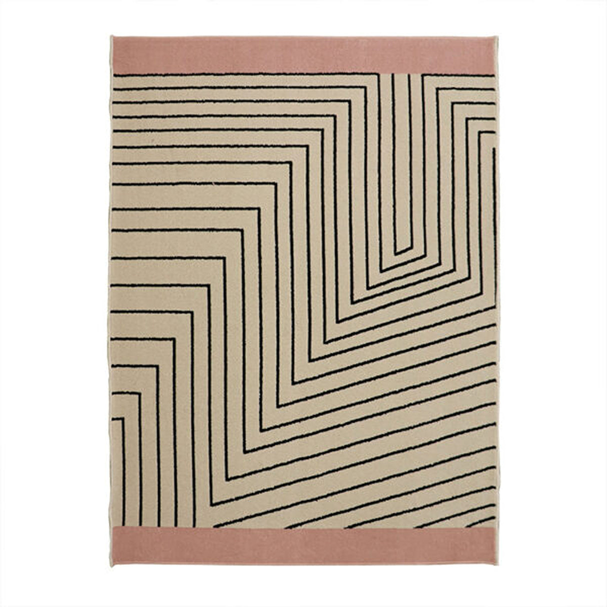 Alfombra Oregon Beige y Negro Germany 200x150cm Rectangular Suave para Dormitorio de Lineas