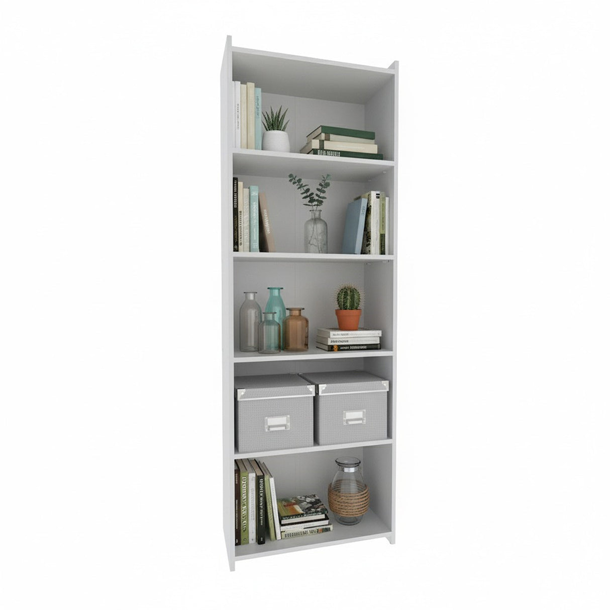 Biblioteca Paris Blanco 56.4x165.3cm con Cinco Entrepaños