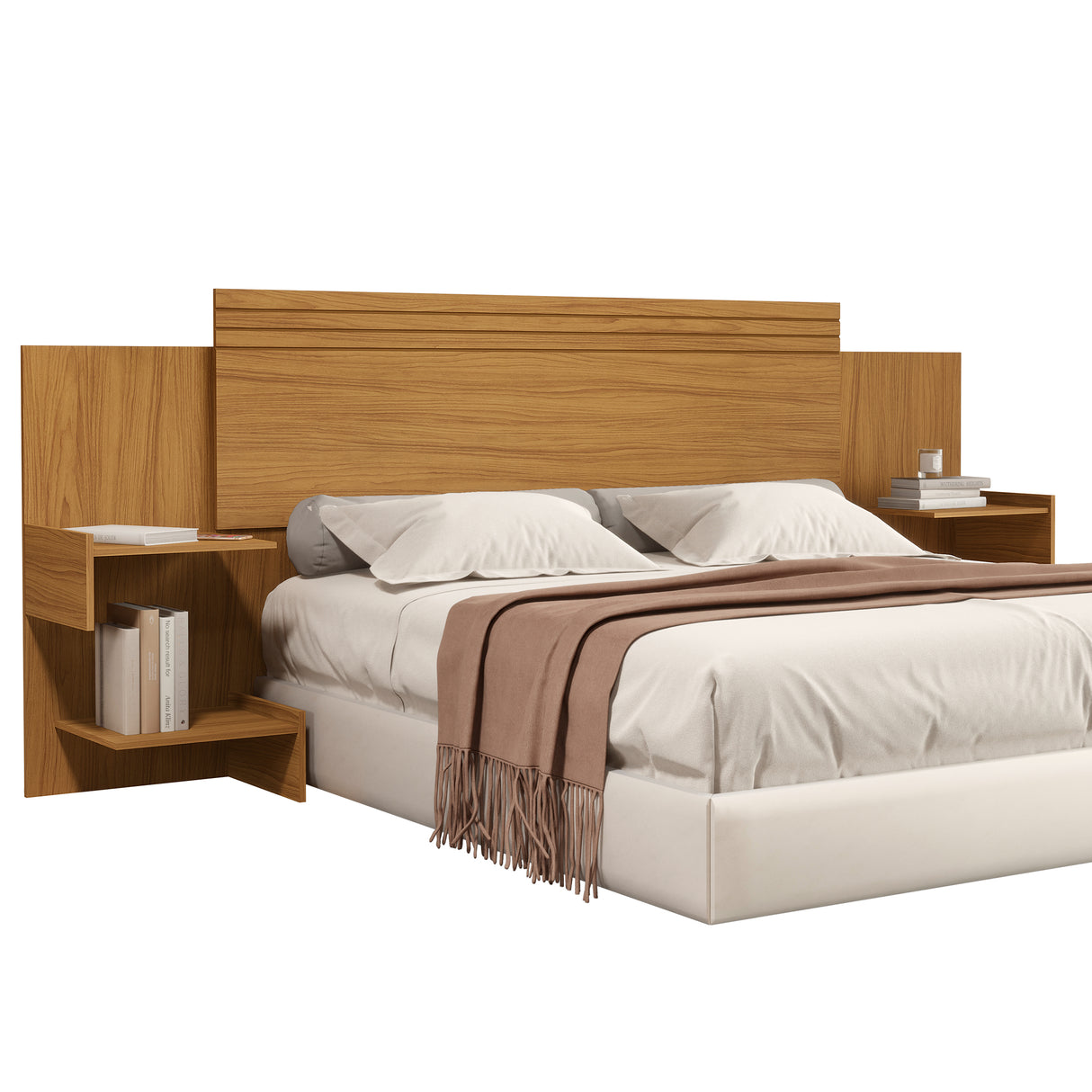 Cabecero Ajustable Aurora Almendra 230x107cm Para Cama Doble