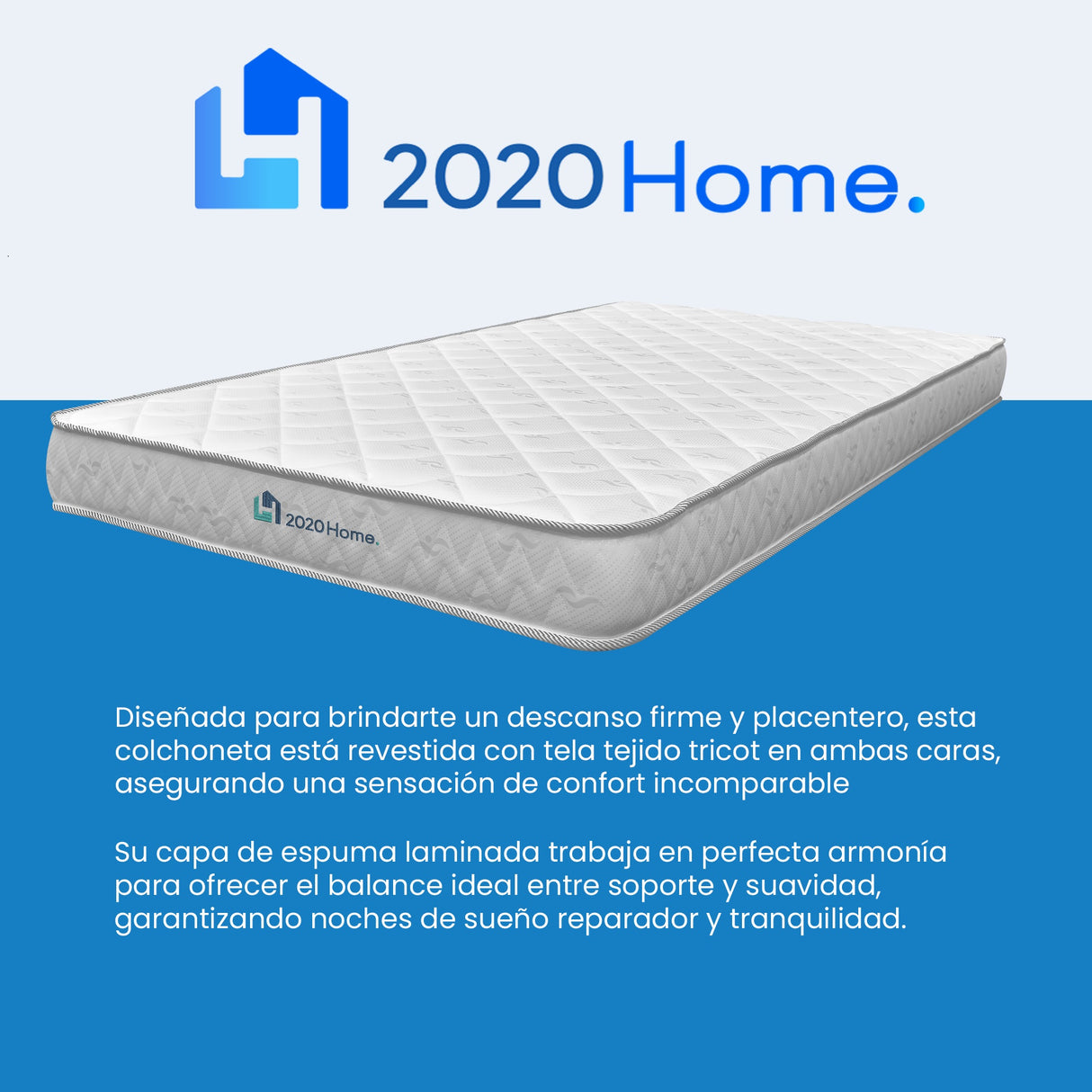 Colchoneta Blanco Sencillo 90 X 190 Cm Firmeza Medio de Espuma