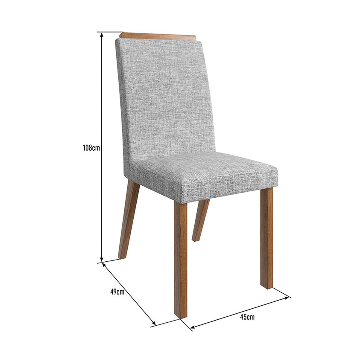 Comedor Aurora Café y Gris 160x78cm Cuadrado de de Seis Puestos con Seis Sillas