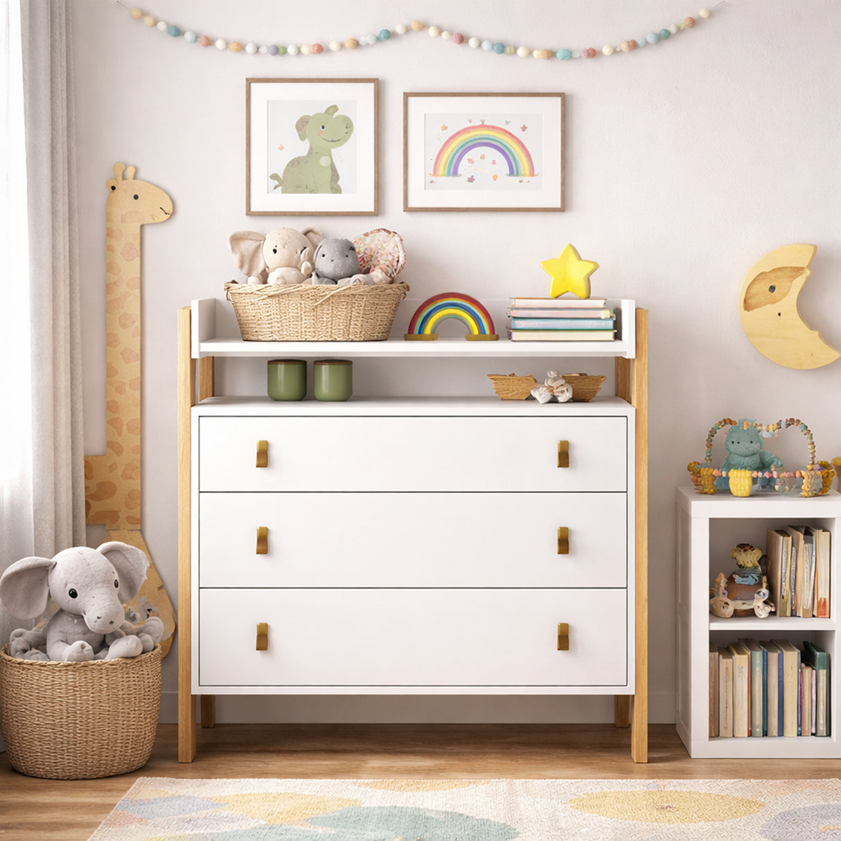 Cómoda Fantasia Blanco 88.2x93cm de Tres Hileras con Tres Cajones
