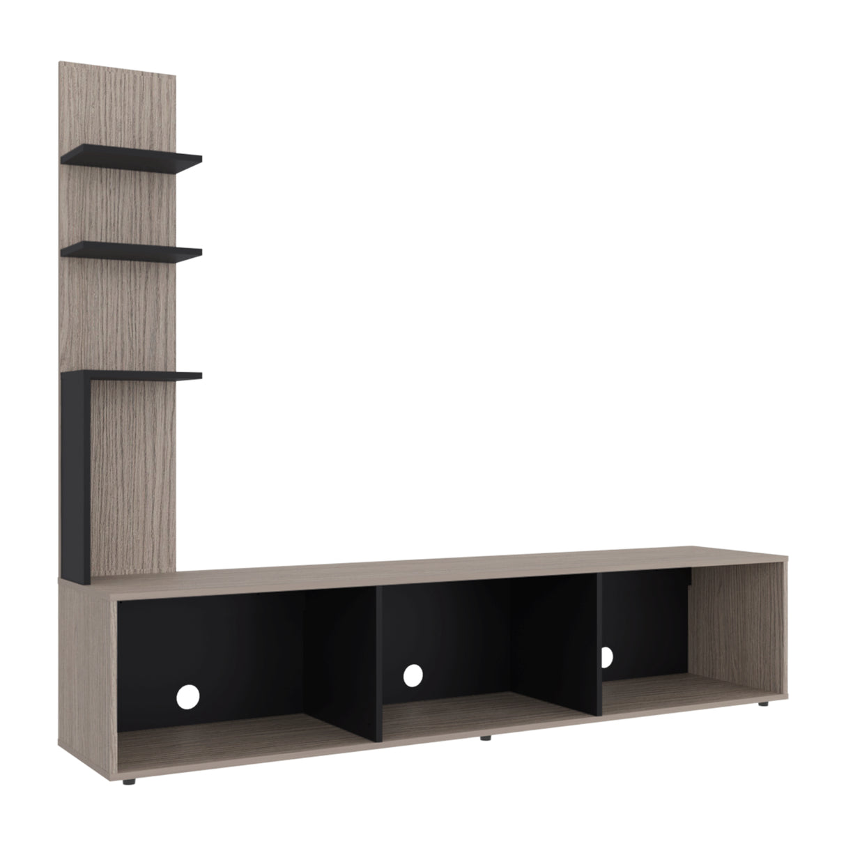 Centro de Entretenimiento Canarias Plus Positano y Wengue 190x161cm para TV Hasta 65" Pulgadas con Tres Compartimientos