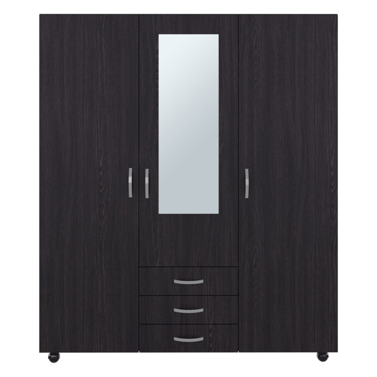 Closet Luciano Wengue 150.1x177cm con Tres Puertas y con Tres Cajones