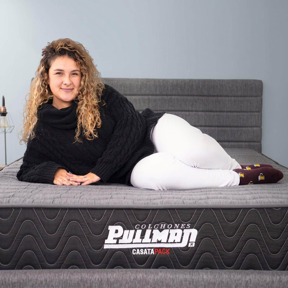 Colchón Enrollado Casatapack Negro y Gris Sencillo 100 X 190 Cm Ortopedico Firmeza Firme con Pillow Sencillo