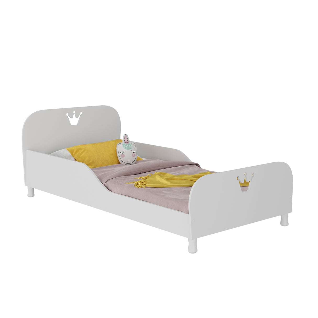 Cama Infantil Real Kids Blanco 97x69cm para colchón Sencillo 90 X 190 Cm con Cabecero y sin Colchon