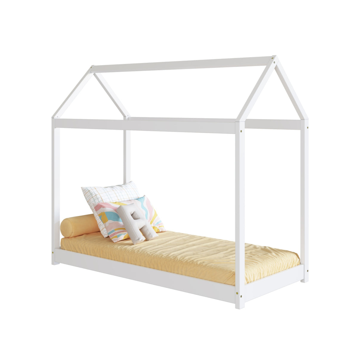 Cama Infantil Montessoriaba Blanco 74.2x137.5cm para colchón Infantil 70 X 130 Cm y sin Colchon