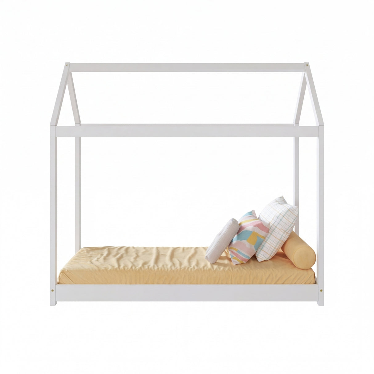 Cama Infantil Montessoriaba Blanco 74.2x137.5cm para colchón Infantil 70 X 130 Cm y sin Colchon