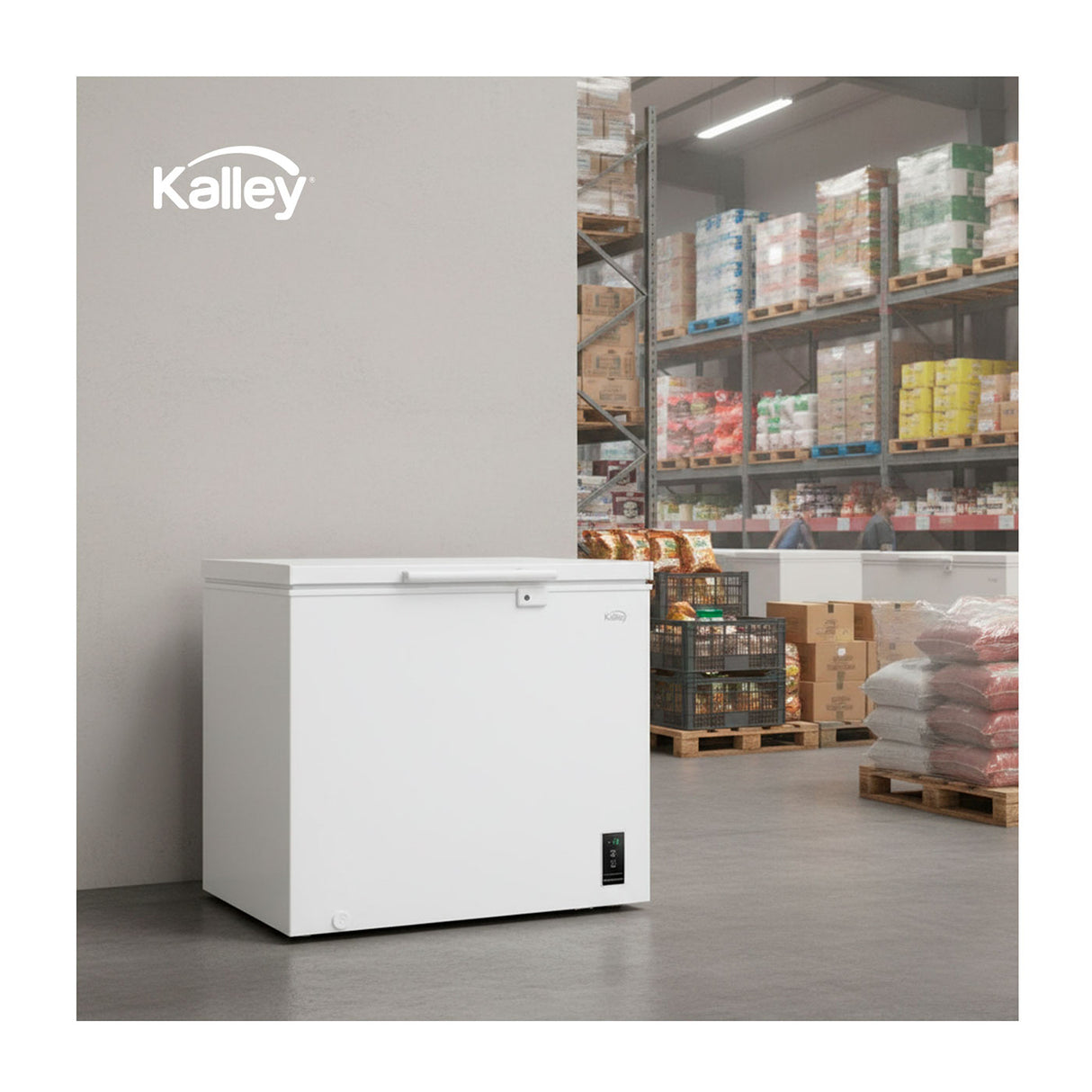 Congelador Kalley Inverter Dual Blanco 55x85cm de 194 Litros con Iluminación Interna