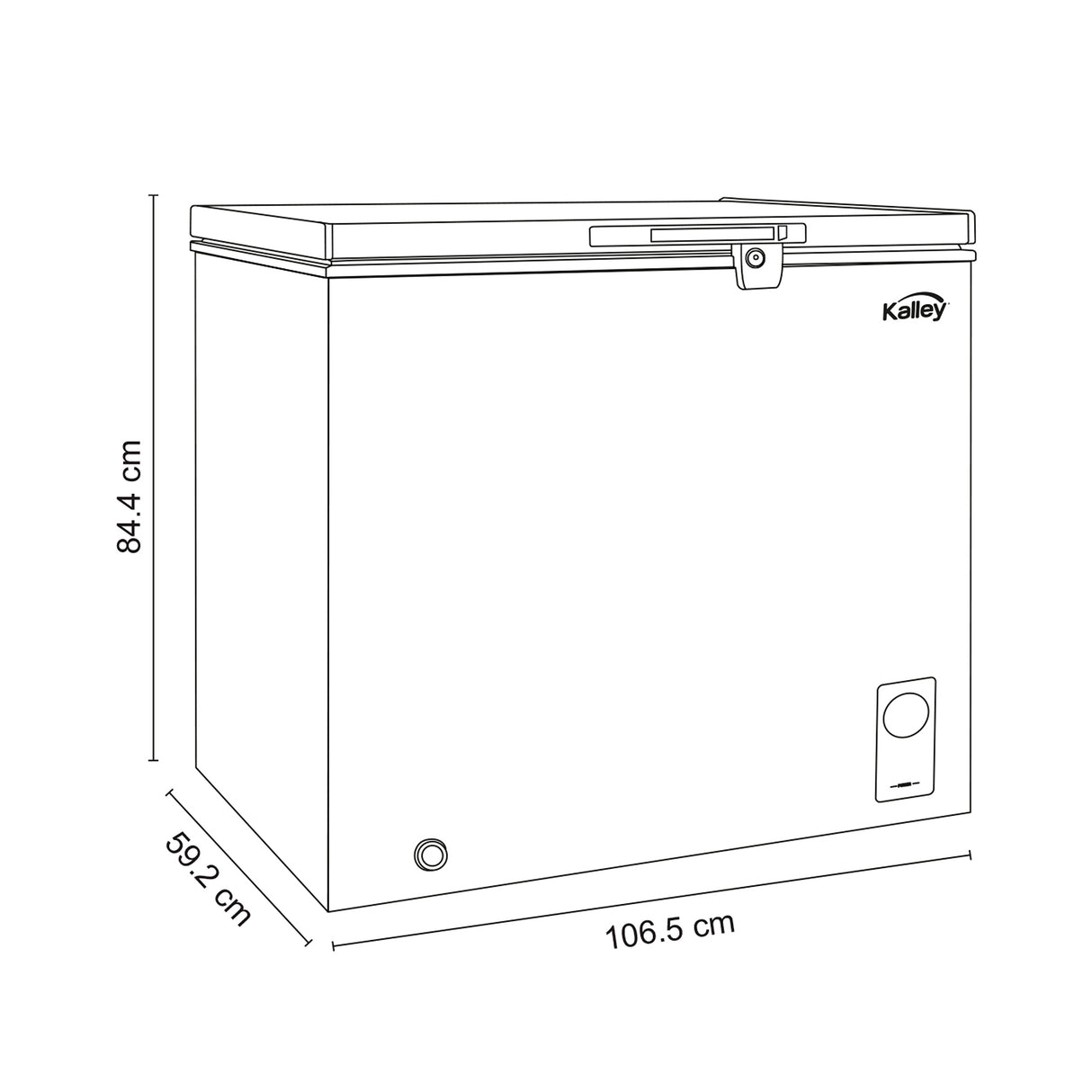 Congelador Kalley Inverter Dual Blanco 59.2x84.4cm de 293 Litros con Iluminación Interna