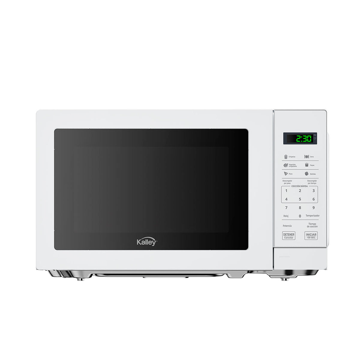 Horno Microondas Kalley Blanco 32.9x25.9cm de 20 Litros con Ocho Funciones Preconfiguradas