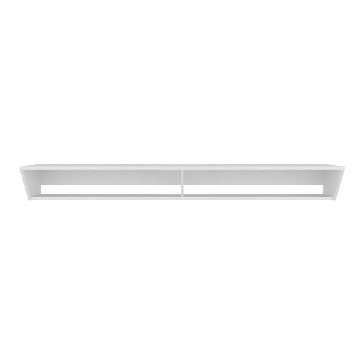 Rack de TV Russel Blanco 160x18.1cm Flotante para TV Hasta 65" Pulgadas con Dos Compartimientos y con Ranura para Cables