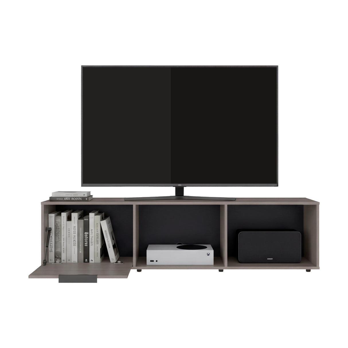 Rack de TV Dorne Positano 162x41.1cm para TV Hasta 65" Pulgadas con Dos Compartimientos y con Ranura para Cables