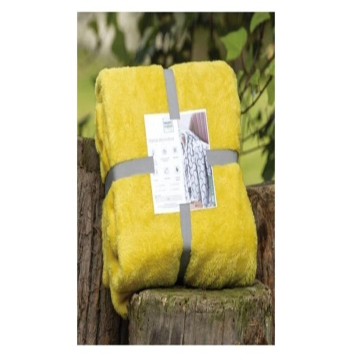 Cobija Flannel Cataleya Amarillo 160x230cm Fondo Entero Suave y Ligera