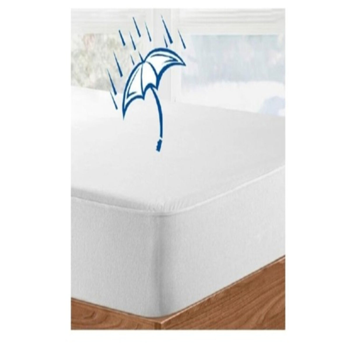 Protector de Colchón Respira Blanco para Colchón Queen 160 X 190 Cm Impermeable 200 Hilos