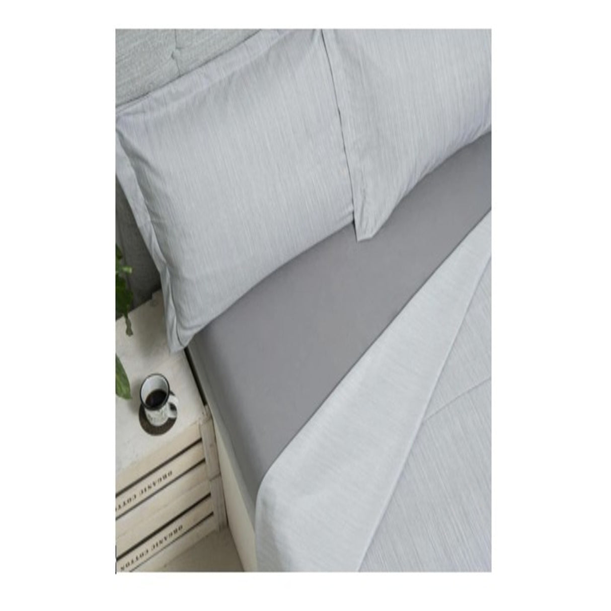 Juego de Sabanas Vision Gris para Cama Sencilla 100 X 190 Cm 180 Hilos Fondo Entero