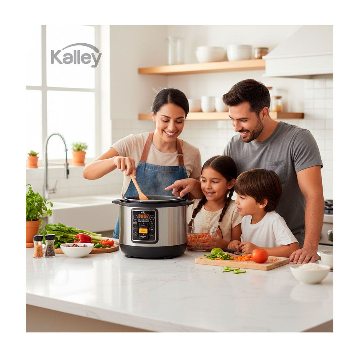 Olla Multifuncional Plateado 27.8x26.6cm de 3 Litros con Seis Funciones Preconfiguradas y con Temporizador