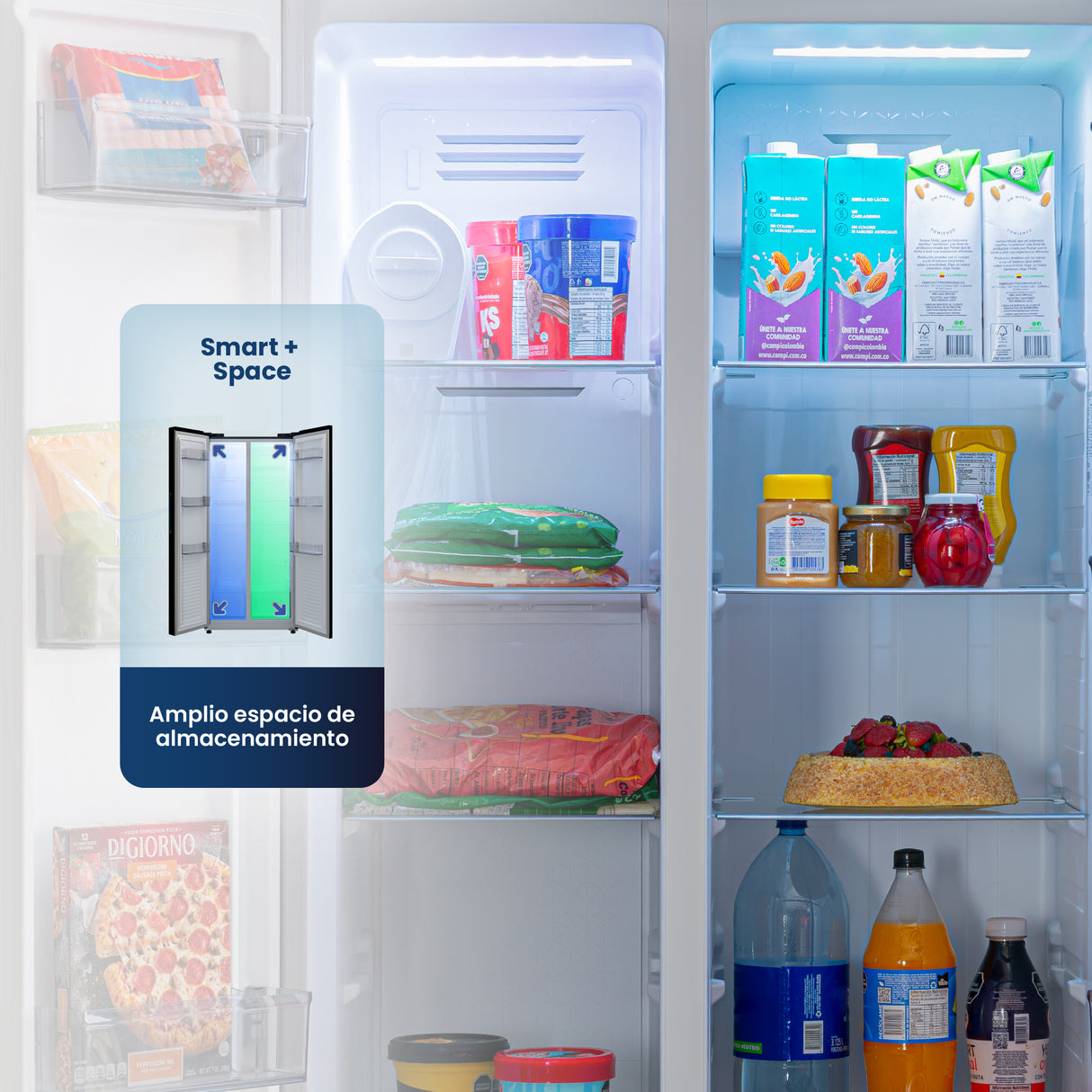 Nevecón No Frost Challenger Side by Side Inverter Dark Inox 84x176.5cm de 430 Litros con Pantalla Digital