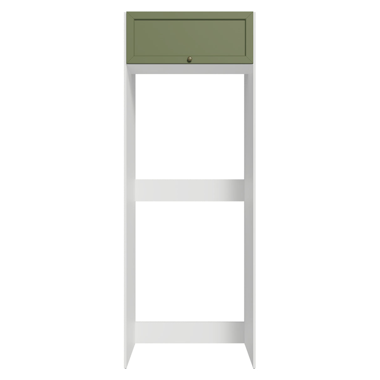 Mueble Auxiliar para Nevera Vik Blanco y Verde 80x225cm con Un Entrepaño y Un Compartimiento