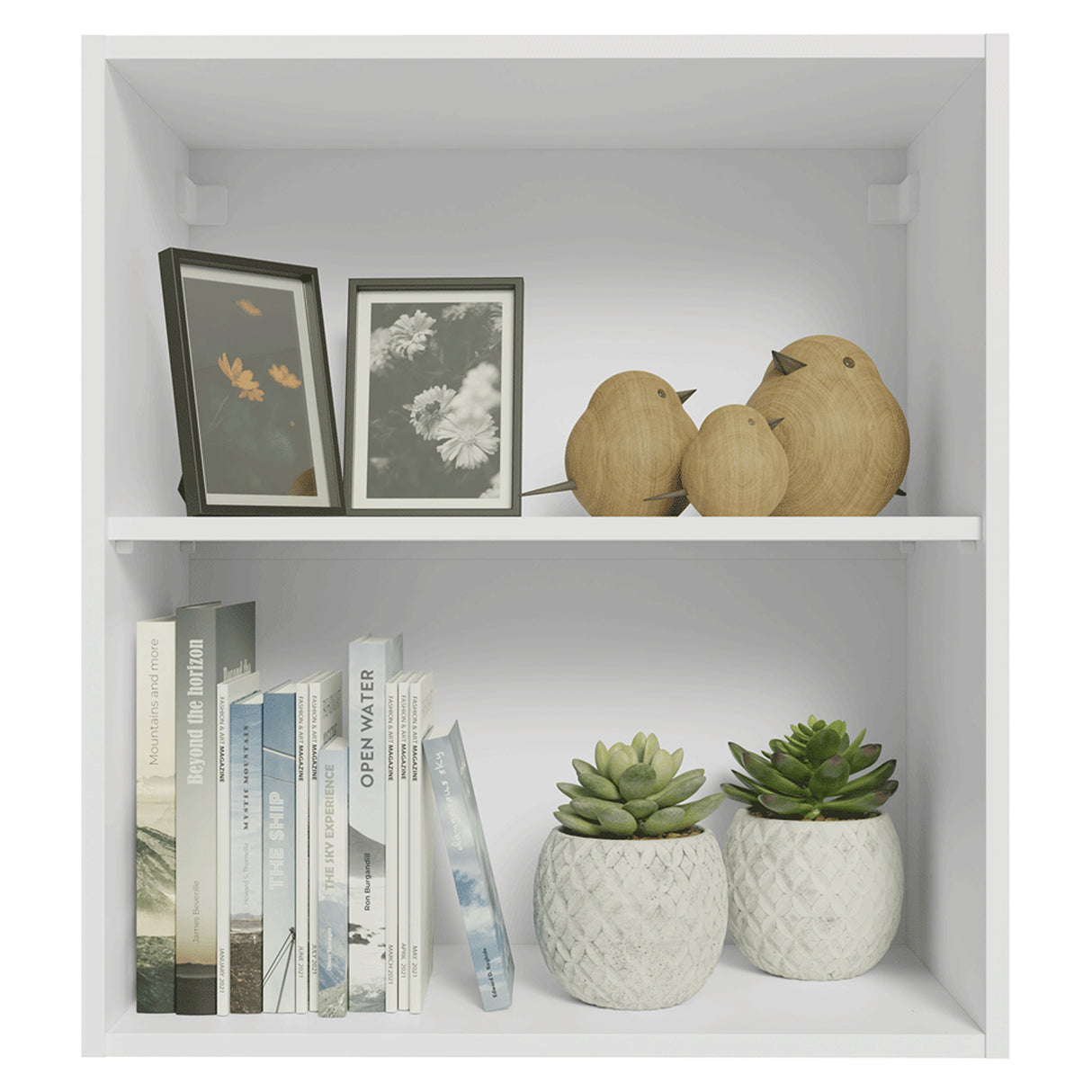 Estanteria Flotante Neo Blanco 60x66cm con Dos Compartimientos y con Dos Entrepaños