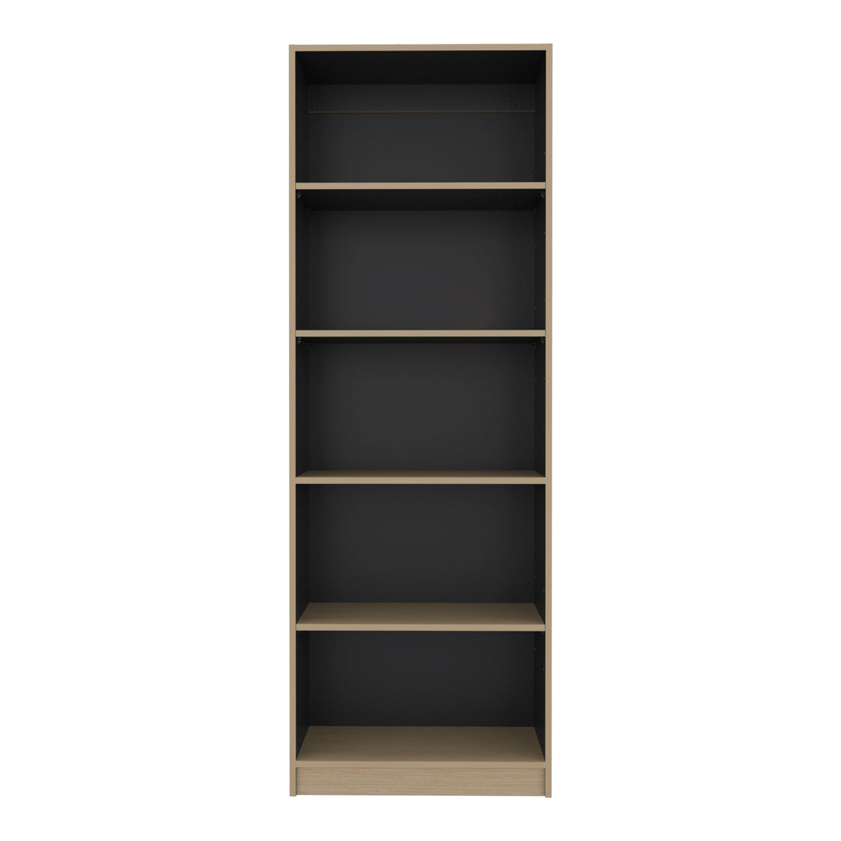 Estantería E-M3 Cartagena y Wengue 62.8x180.6cm con Cinco Compartimientos y con Cuatro Entrepaños