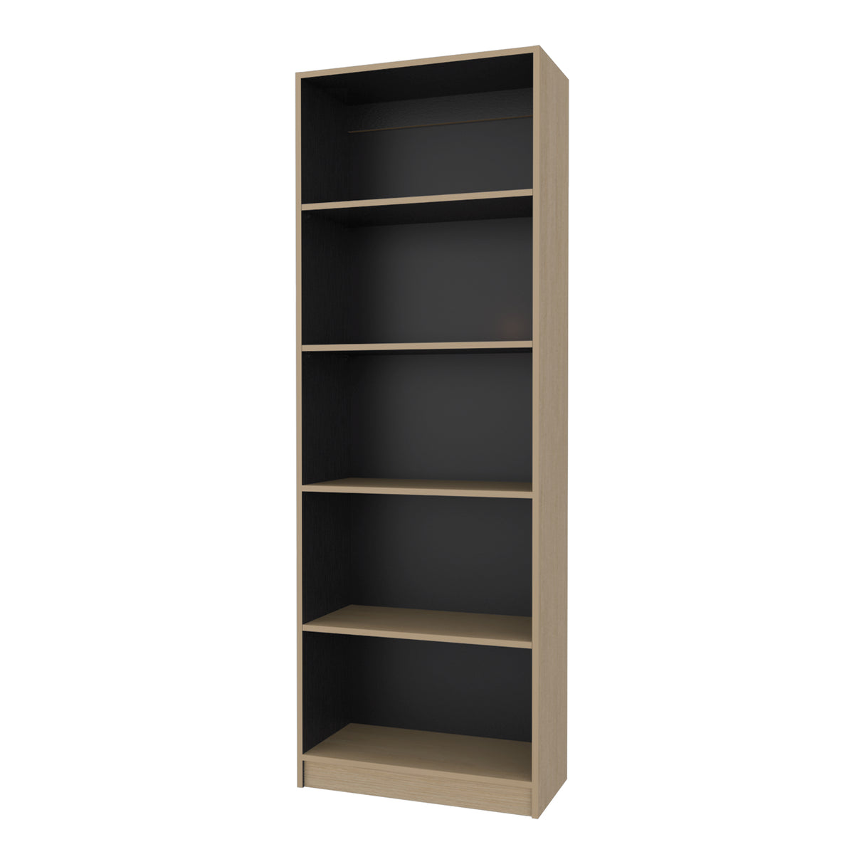 Estantería E-M3 Cartagena y Wengue 62.8x180.6cm con Cinco Compartimientos y con Cuatro Entrepaños