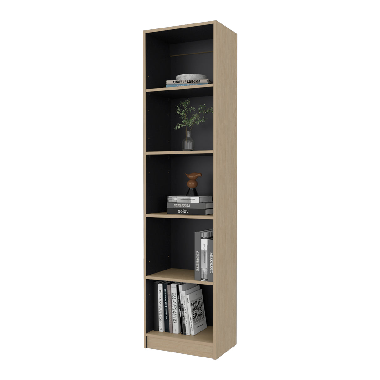 Estantería E-M2 Cartagena y Wengue 45x180.6cm con Cinco Compartimientos y con Tres Entrepaños